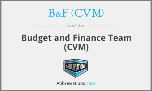 B&F (CVM) - Budget and Finance Team (CVM)